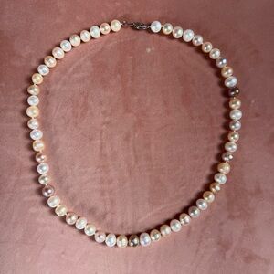 Hand-Knotted 8 mm Multicolor Freshwater Pearl Necklace – 18.5” w/ 925 Box Clasp